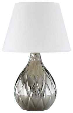 Hannah - Ceramic - Table Lamp with Diamon Detail - White